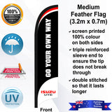 ISUZU UTES GO YOUR OWN WAY Feather Flag - Front