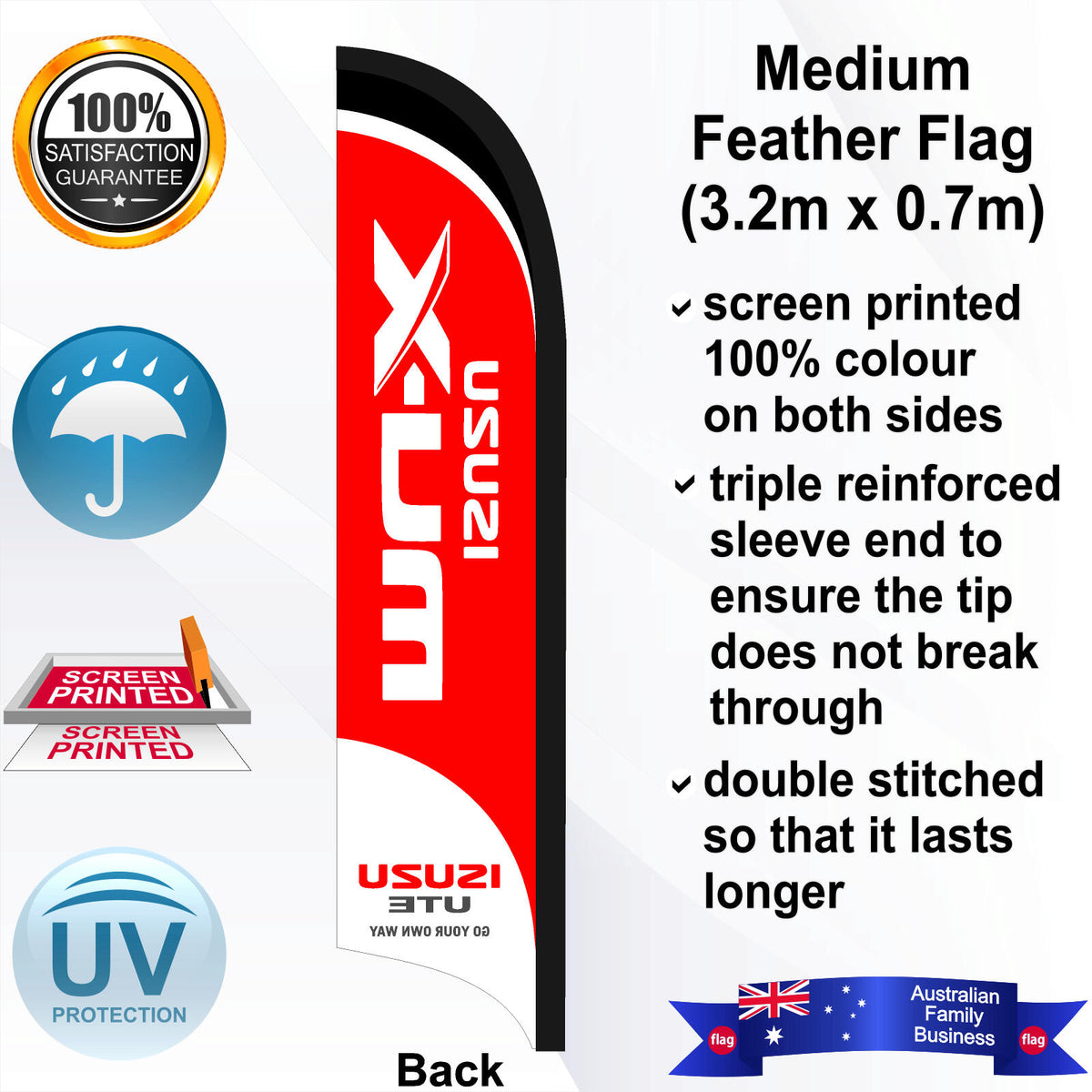 ISUZU MU-X Feather Flag - Rear