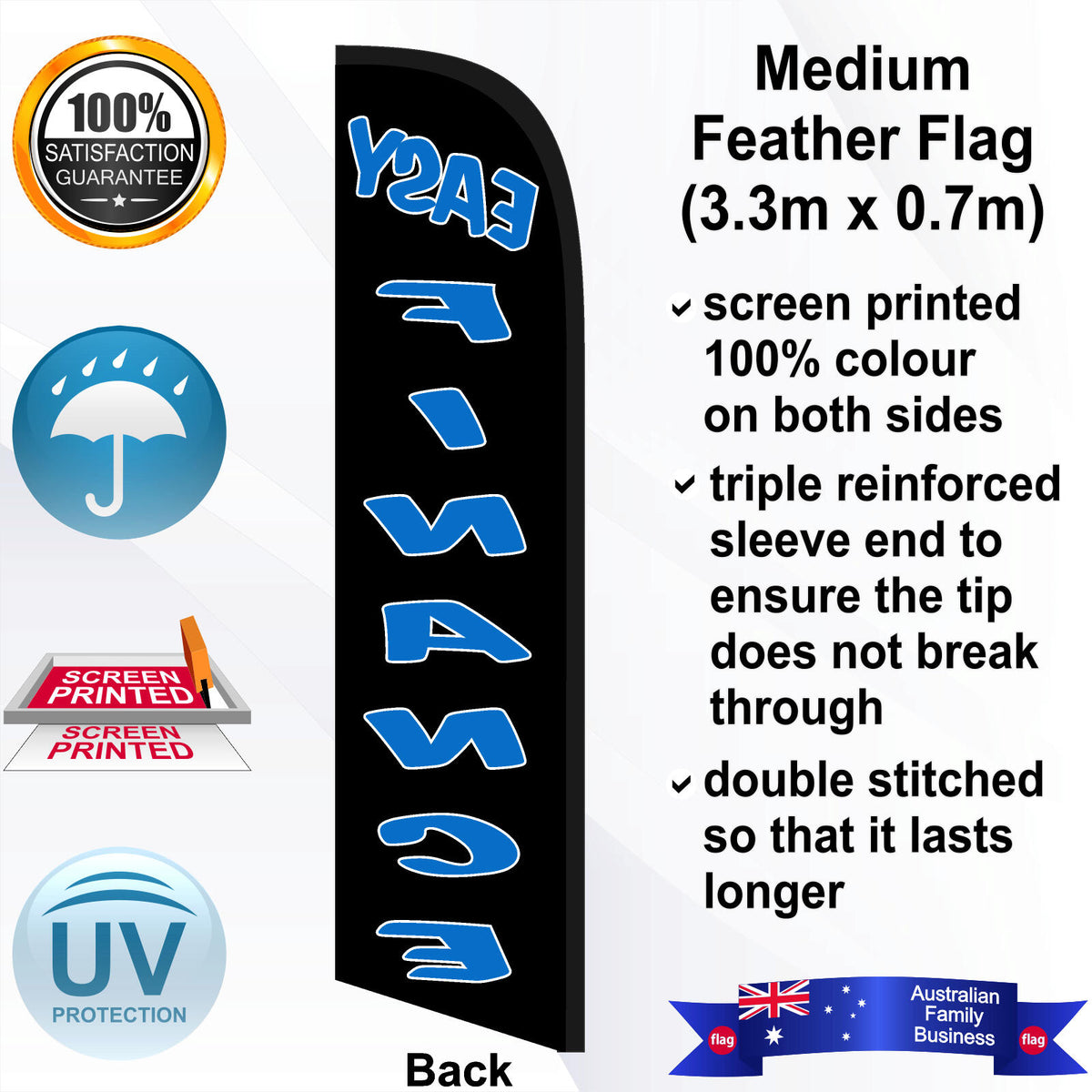 EASY FINANCE Feather Flag - Rear