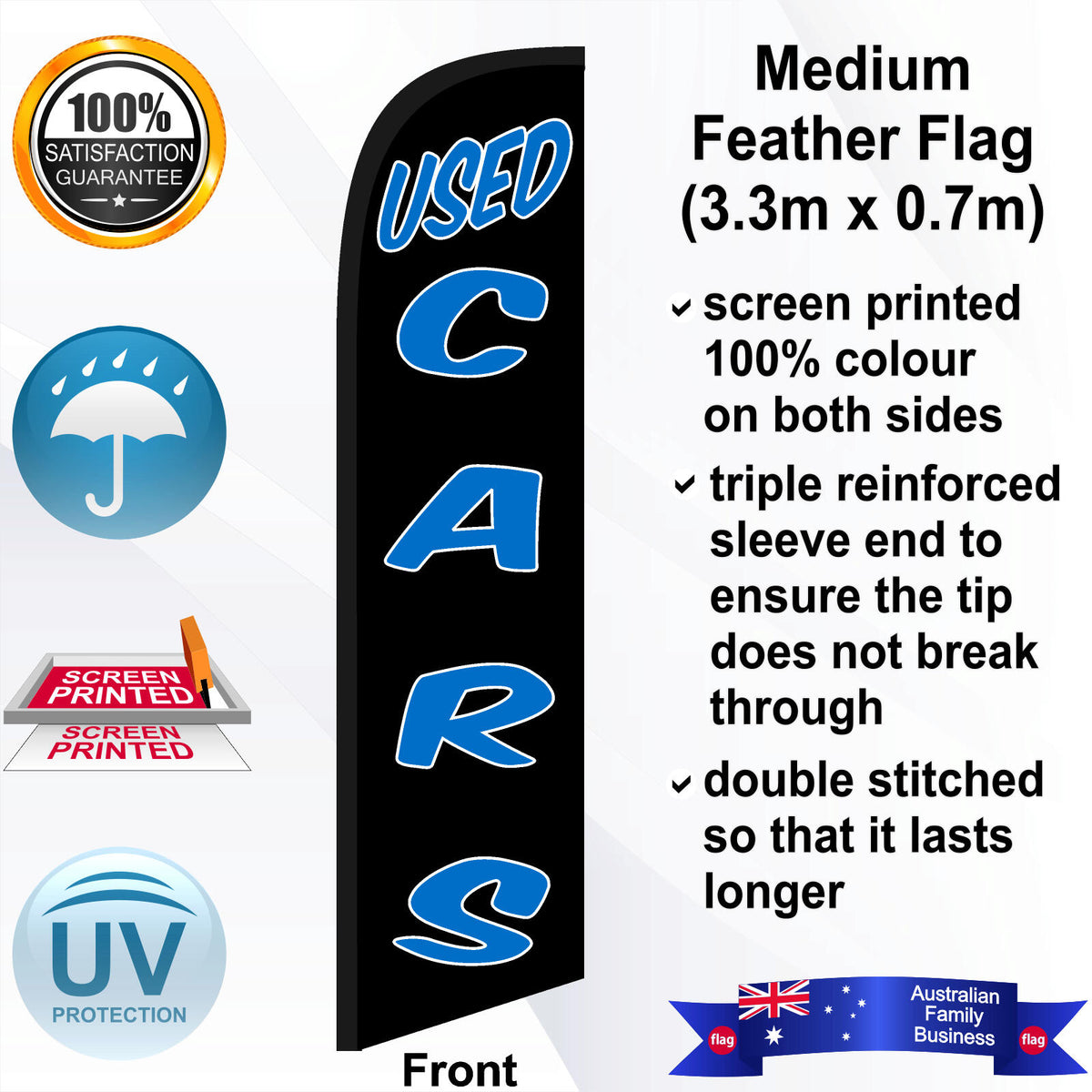 USED CARS Feather Flag - Front