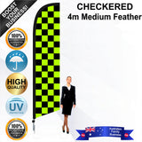 Black and Green Checks Feather Flag - Bundle