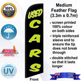 USED CARS Feather Flag - Front