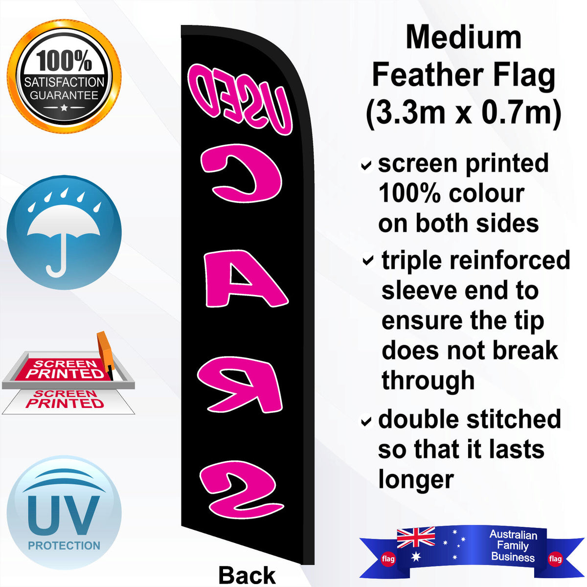 USED CARS Feather Flag - Rear