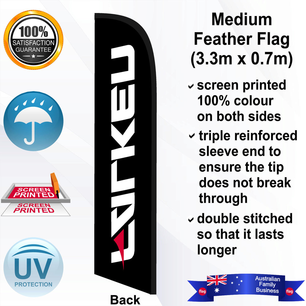 FALKEN Feather Flag - Rear