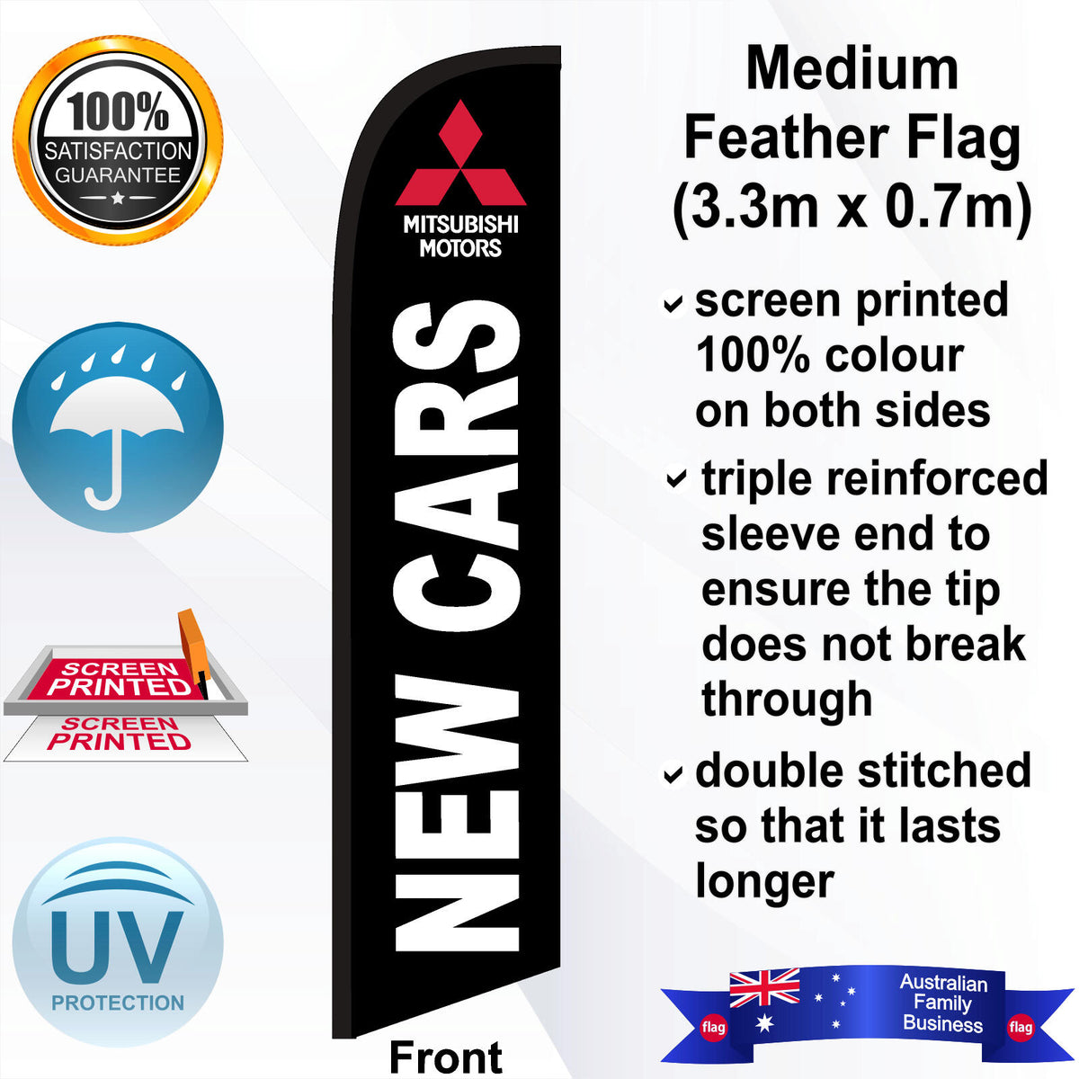 MITSUBISHI NEW CARS Feather Flag - Front