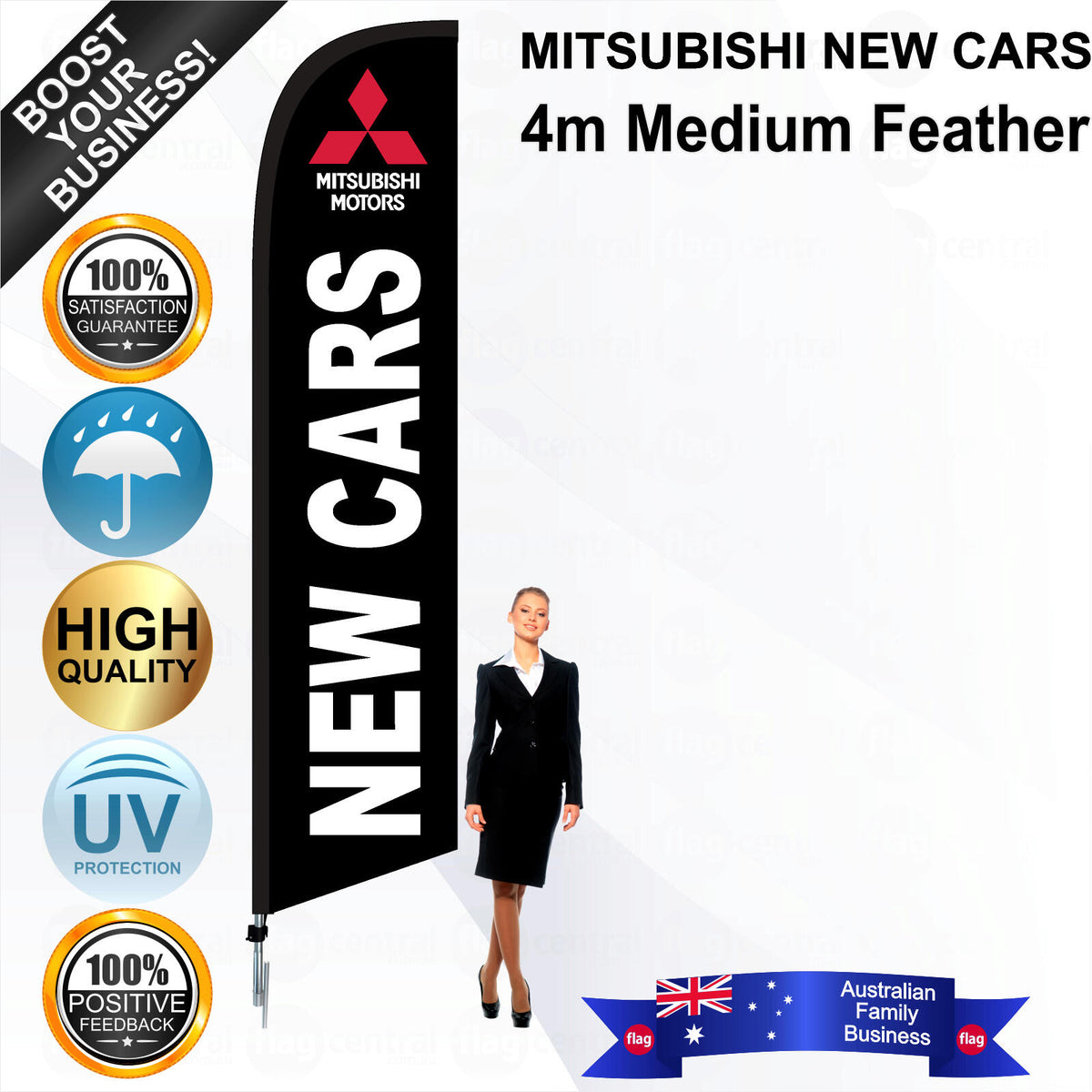 MITSUBISHI NEW CARS Feather Flag - Bundle