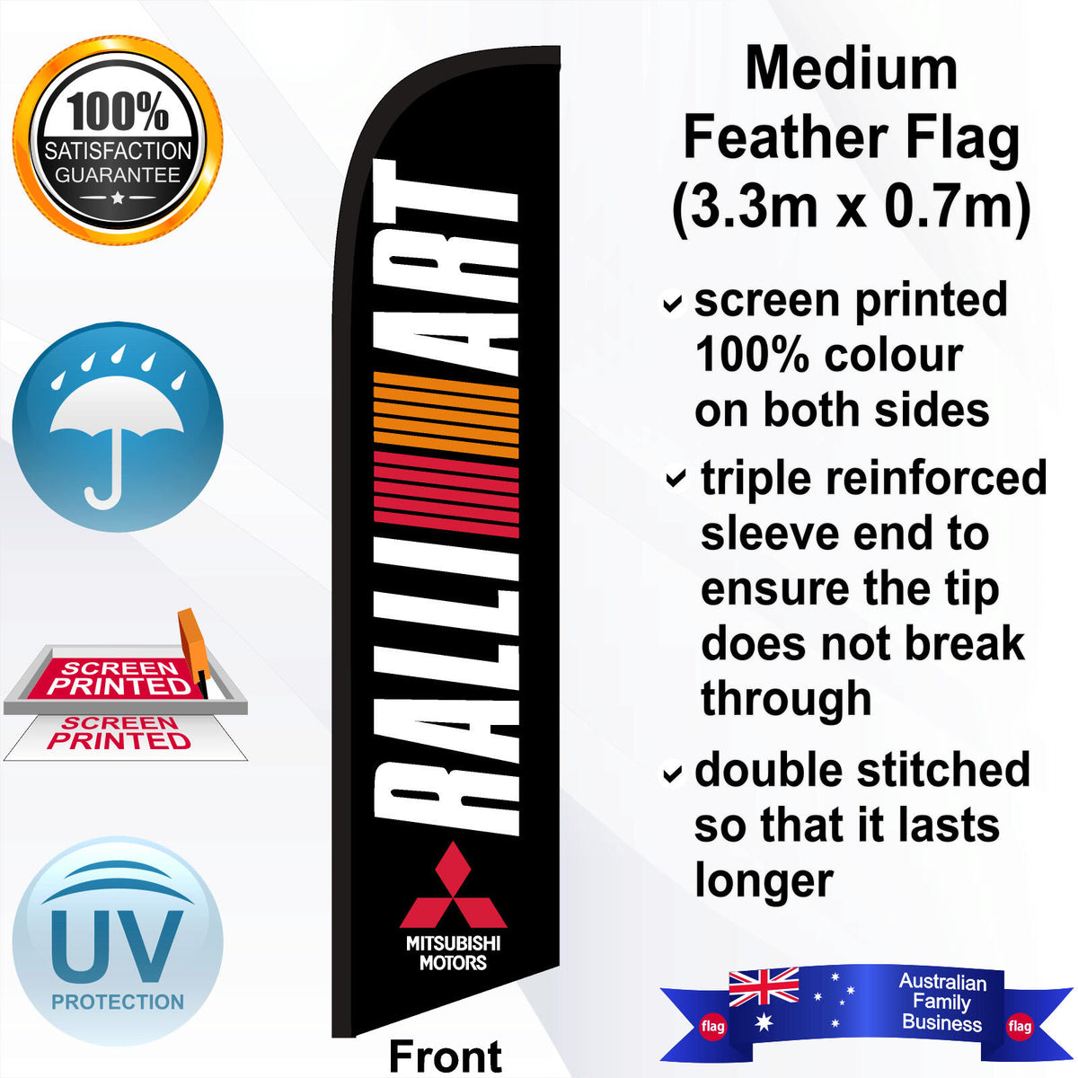 MITSUBISHI RALLIART Feather Flag - Front