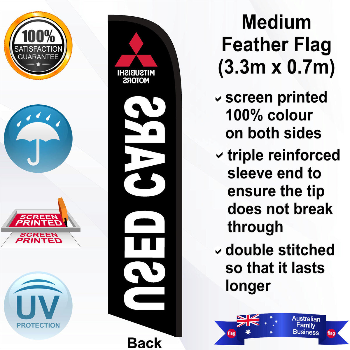 MITSUBISHI USED CARS Feather Flag - Rear