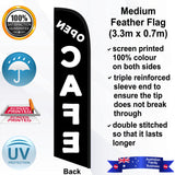 OPEN CAFE Feather Flag - Rear