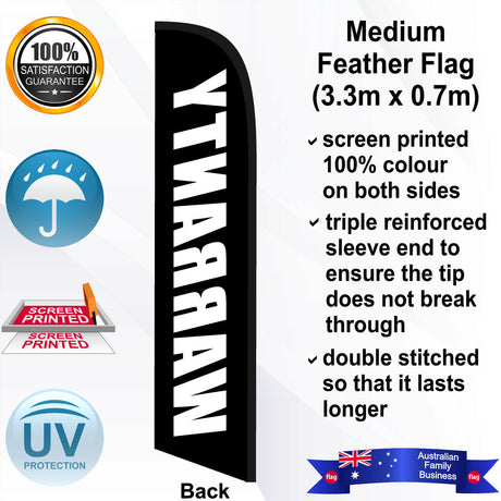 WARRANTY Feather Flag - Rear