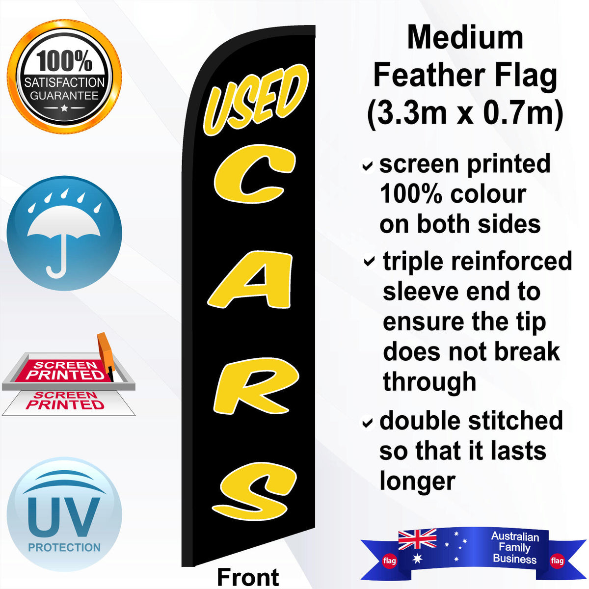 USED CARS Feather Flag - Front