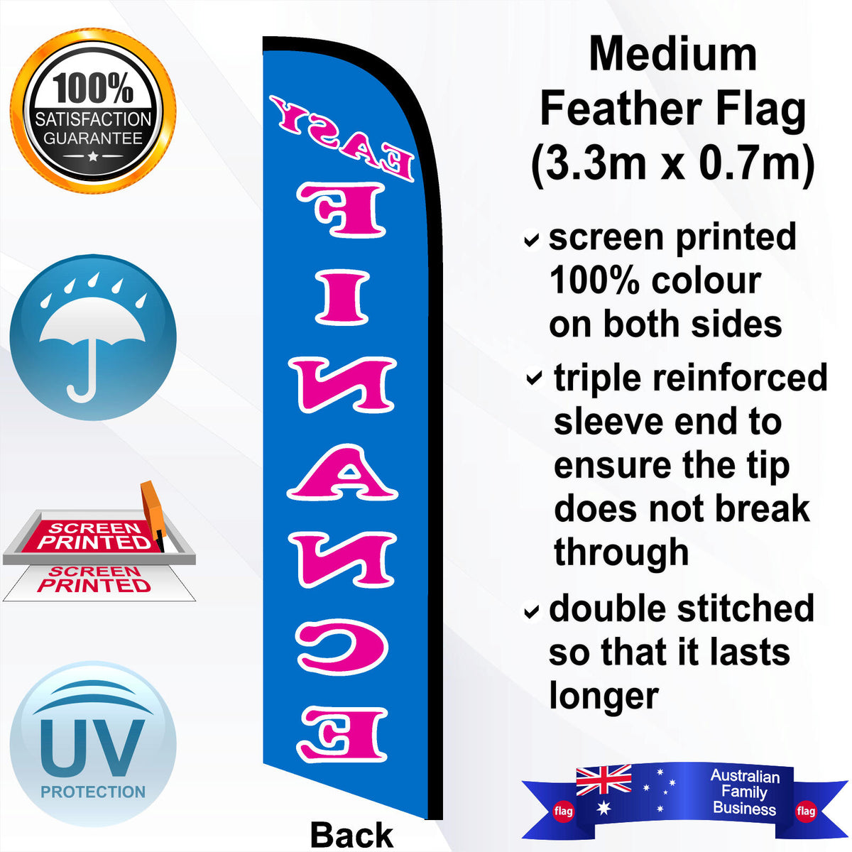 EASY FINANCE Feather Flag - Rear