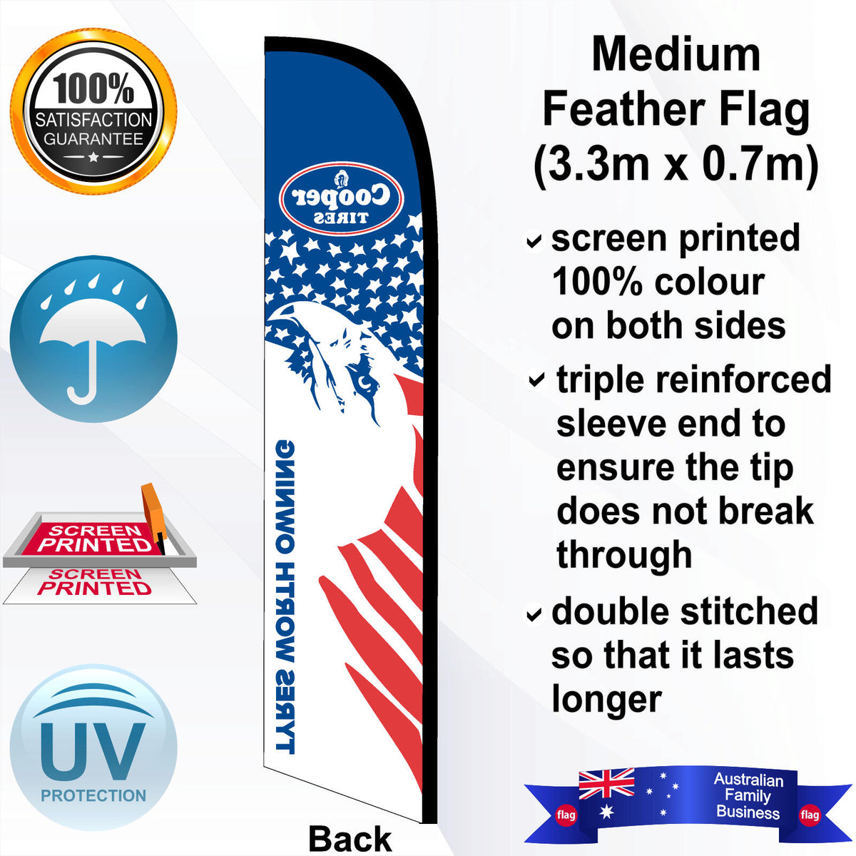 COOPER TIRES Feather Flag - Rear