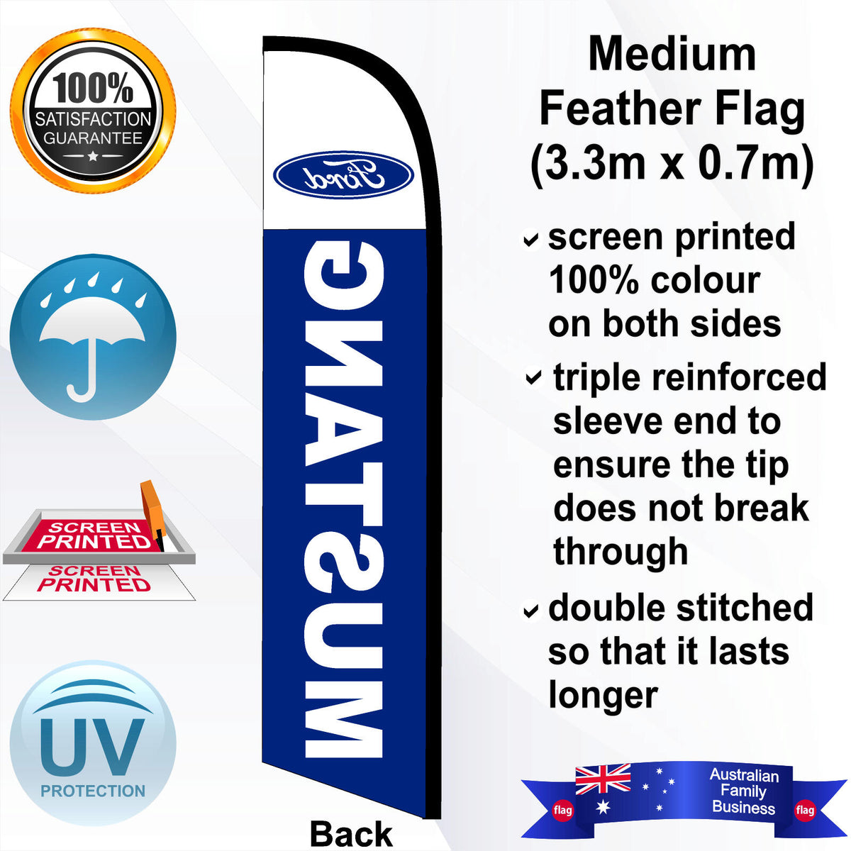 FORD MUSTANG Feather Flag - Rear