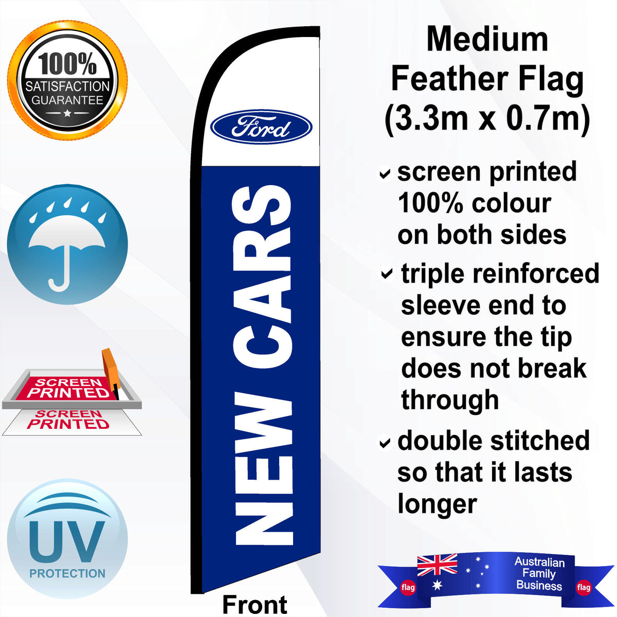 FORD NEW CARS Feather Flag - Front