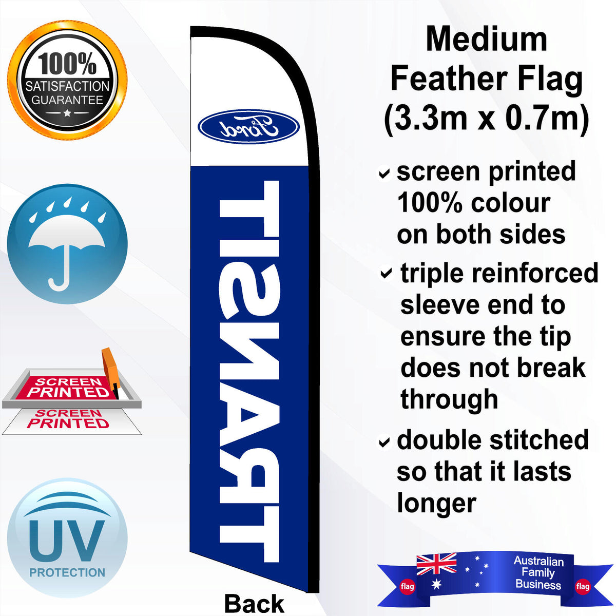 FORD TRANSIT Feather Flag - Rear