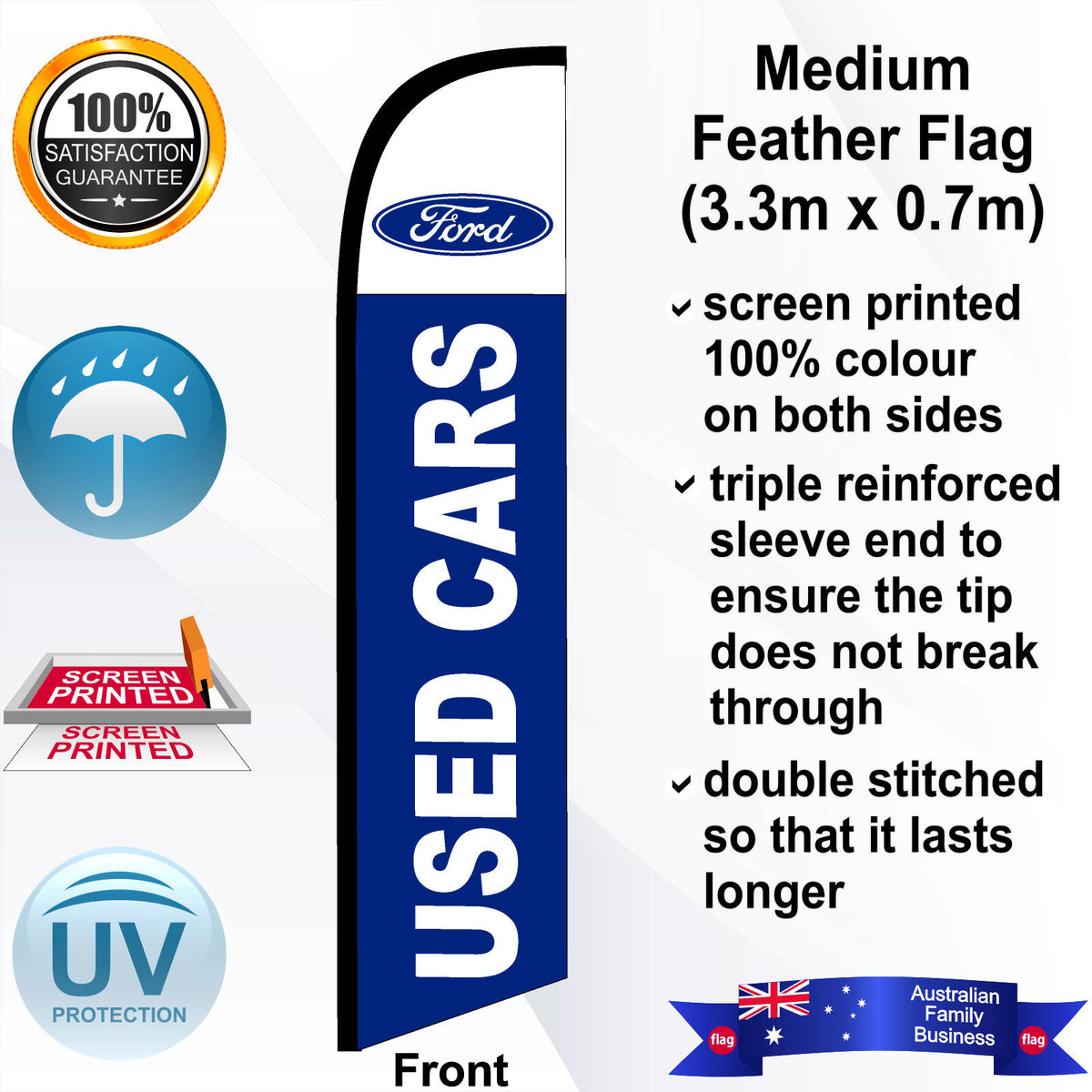 FORD USED CARS Feather Flag - Front