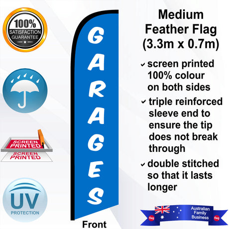 GARAGES Feather Flag - Front