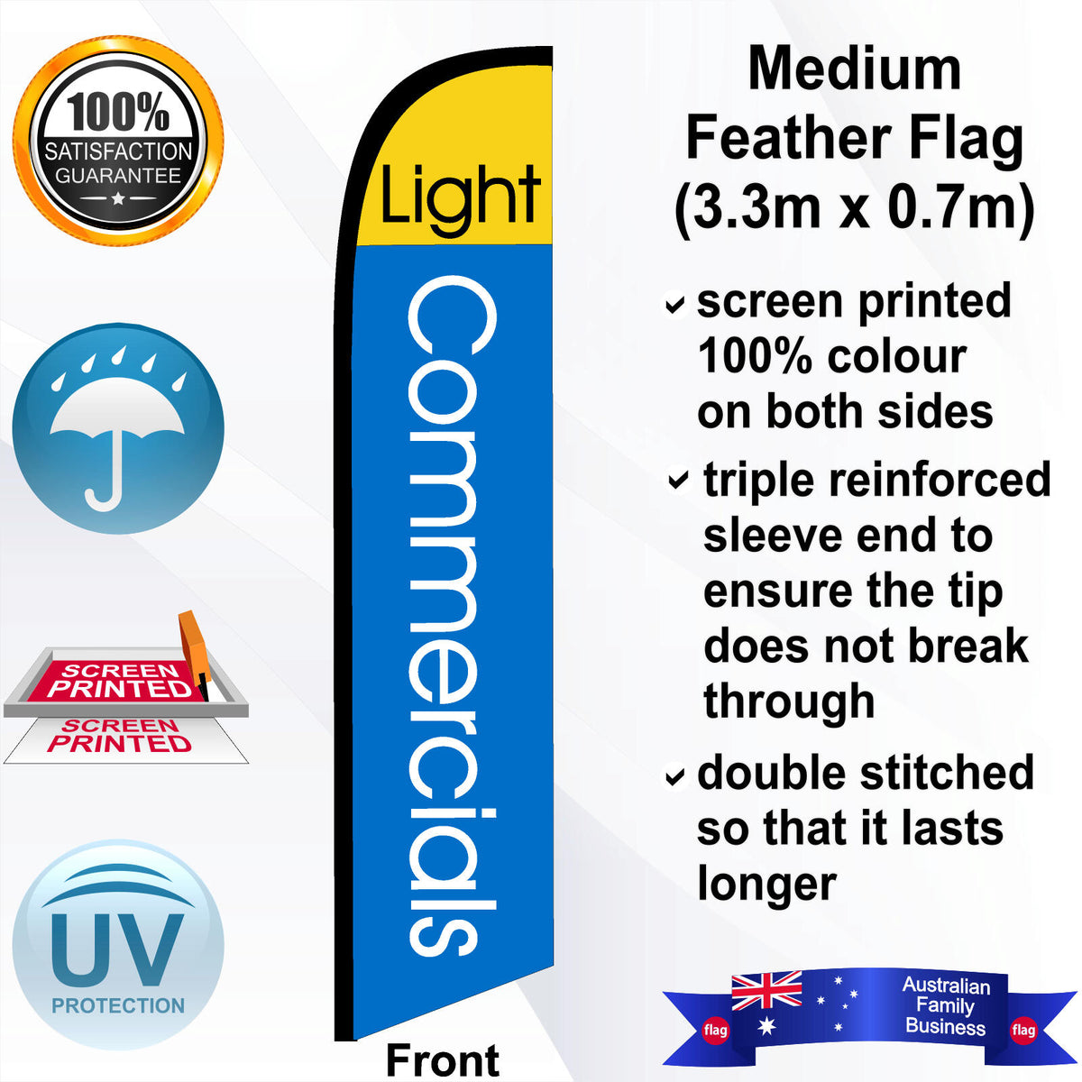 LIGHT COMMERCIALS Feather Flag - Front