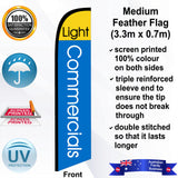 LIGHT COMMERCIALS Feather Flag - Front