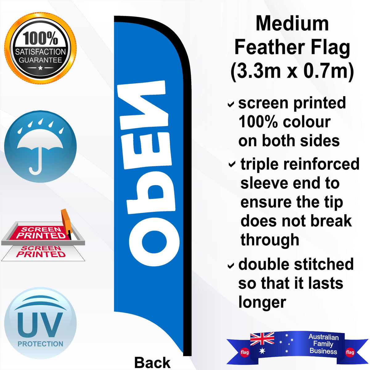 OPEN Feather Flag - Rear
