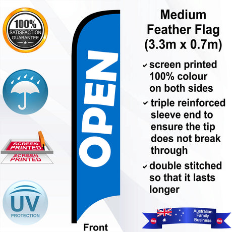 OPEN Feather Flag - Front