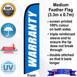 WARRANTY Feather Flag - Front