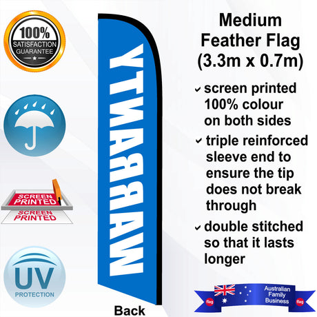 WARRANTY Feather Flag - Rear