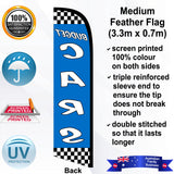BUDGET CARS CHECKERED Feather Flag - Rear