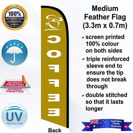 COFFEE Feather Flag - Rear