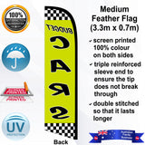 BUDGET CARS CHECKERED Feather Flag - Rear