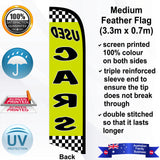 USED CARS CHECKERED Feather Flag - Rear