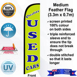 QUALITY USED CARS Feather Flag - Front