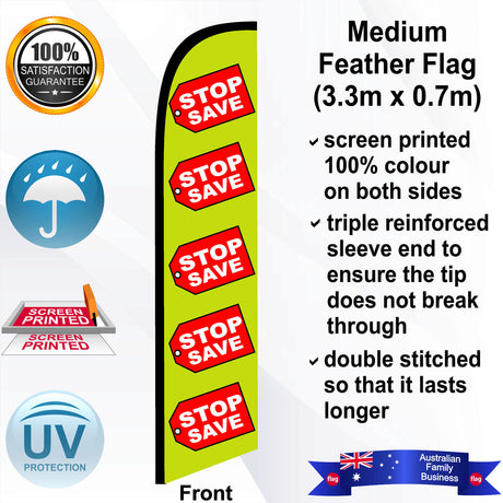 STOP SAVE Feather Flag - Front