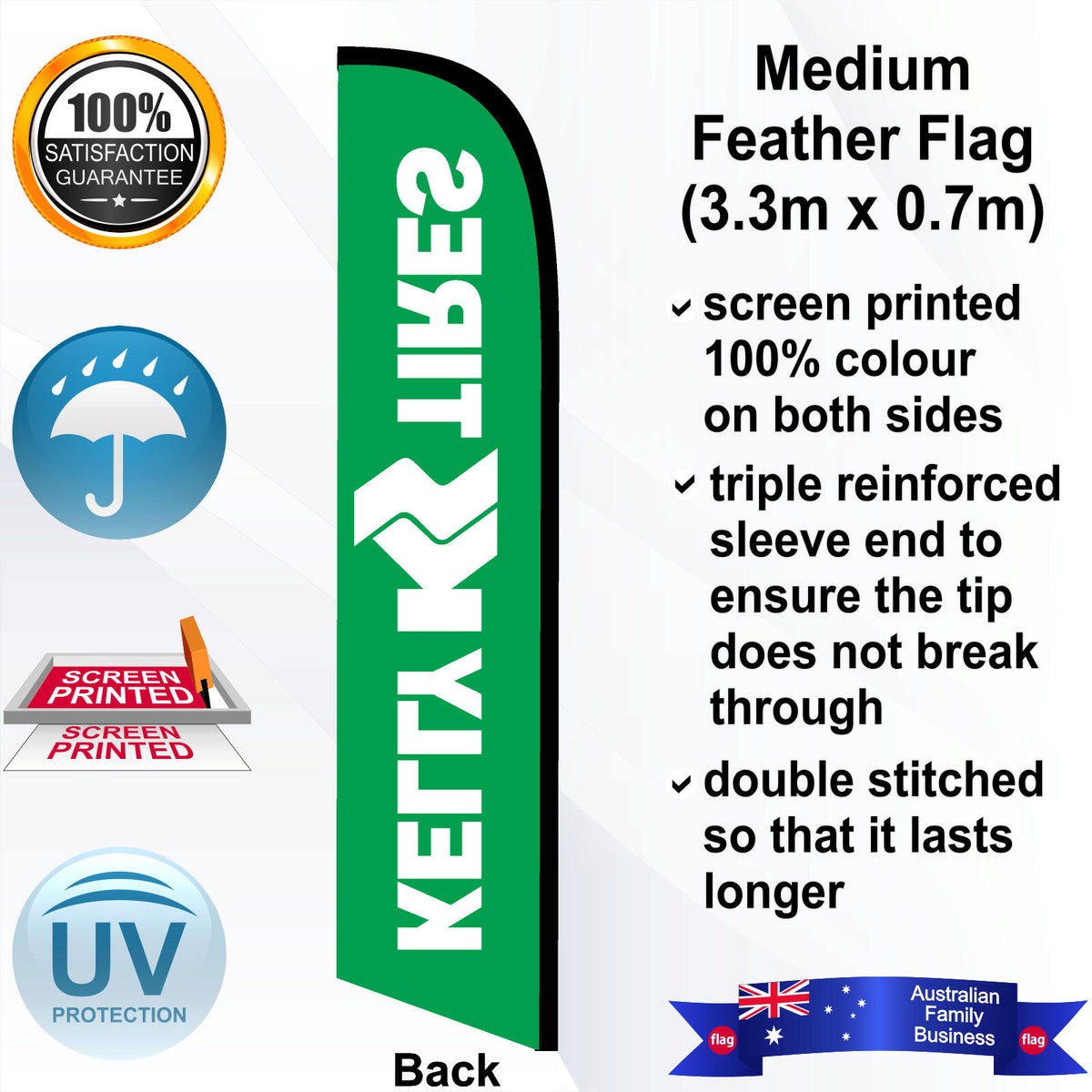 KELLY TIRES Feather Flag - Rear