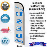 QUALITY USED CARS Feather Flag - Rear