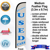 QUALITY USED CARS Feather Flag - Front