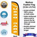 QUALITY USED CARS Feather Flag - Rear