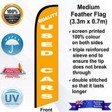QUALITY USED CARS Feather Flag - Front