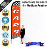 BUDGET CARS CHECKERED Feather Flag - Bundle
