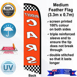 BUDGET CARS CHECKERED Feather Flag - Rear
