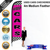 USED CARS CHECKERED Feather Flag - Bundle