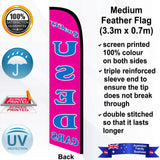 QUALITY USED CARS Feather Flag - Rear