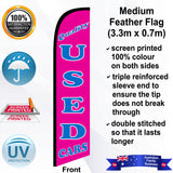 QUALITY USED CARS Feather Flag - Front