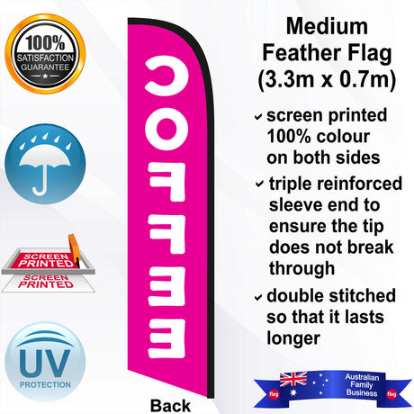 COFFEE Feather Flag - Rear
