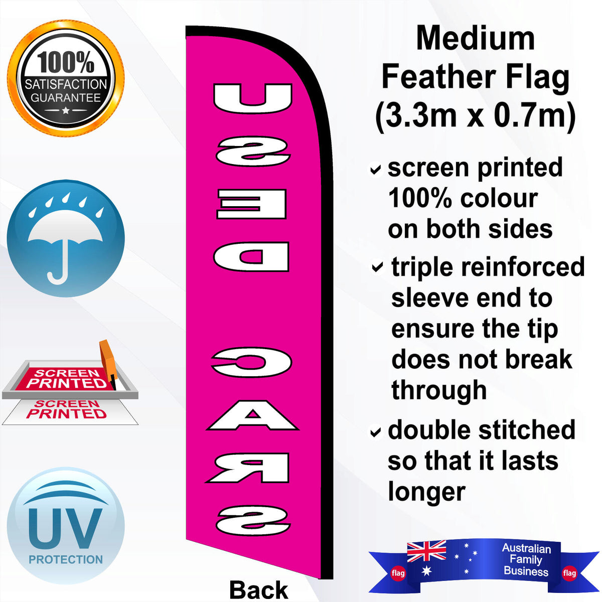 USED CARS Feather Flag - Rear