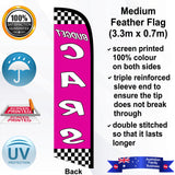 BUDGET CARS CHECKERED Feather Flag - Rear