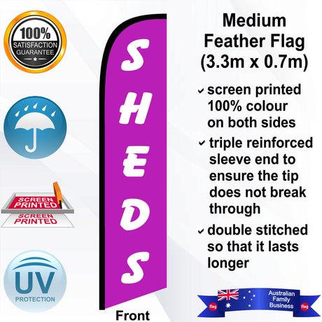 SHEDS Feather Flag - Front