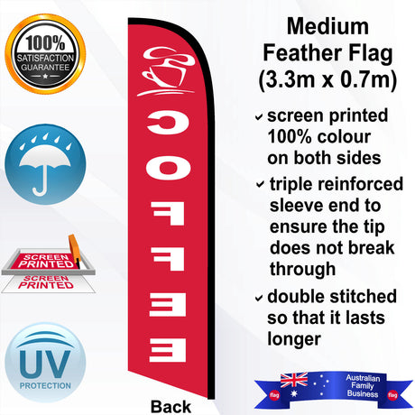 COFFEE Feather Flag - Rear