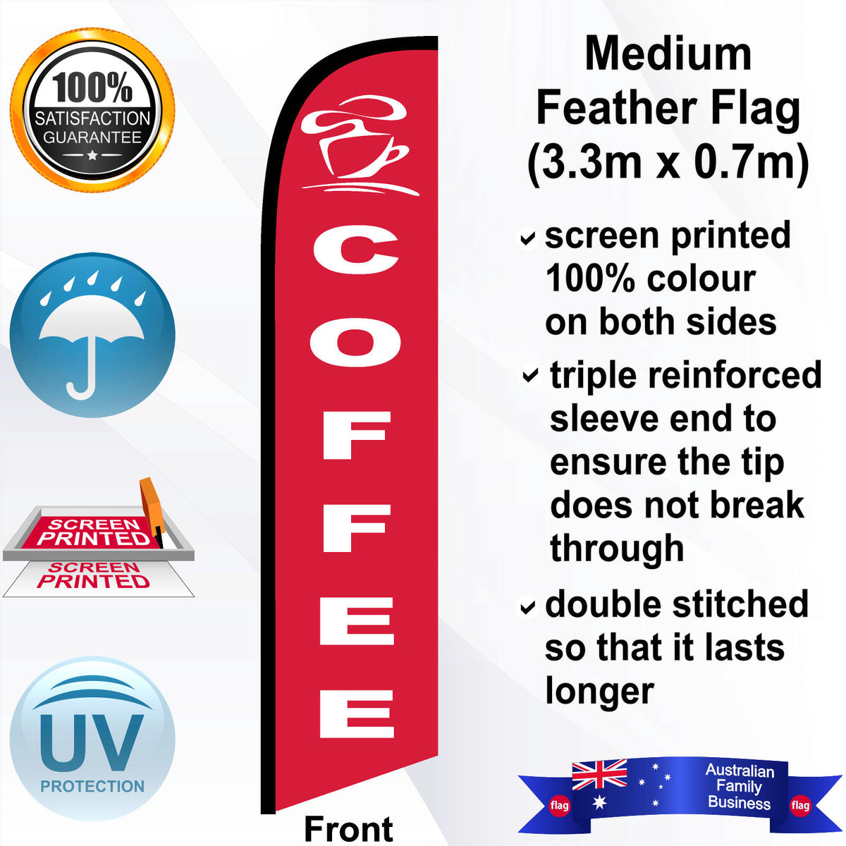 COFFEE Feather Flag - Front